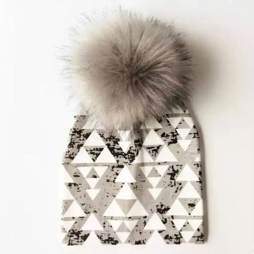New Faux fur gray X  toddler boy girl’s beanie